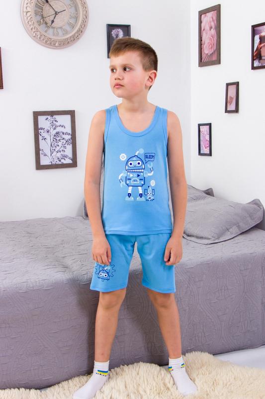 Комплект спальний для хлопчика Носи Своє майка/шорти р. 116 Блакитний (6371-008-33-v5)