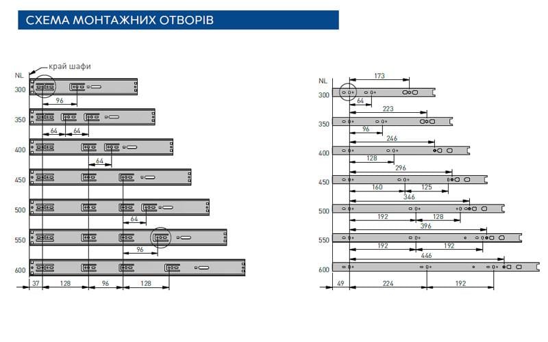 Комплект направляючих GTV Versalite PRO з доводчиком push to open L 400 мм (PK-L-P2O-H45-400) - фото 6 Комплект направляючих GTV Versalite PRO з доводчиком push to open L 400 мм (PK-L-P2O-H45-400) - фото 6