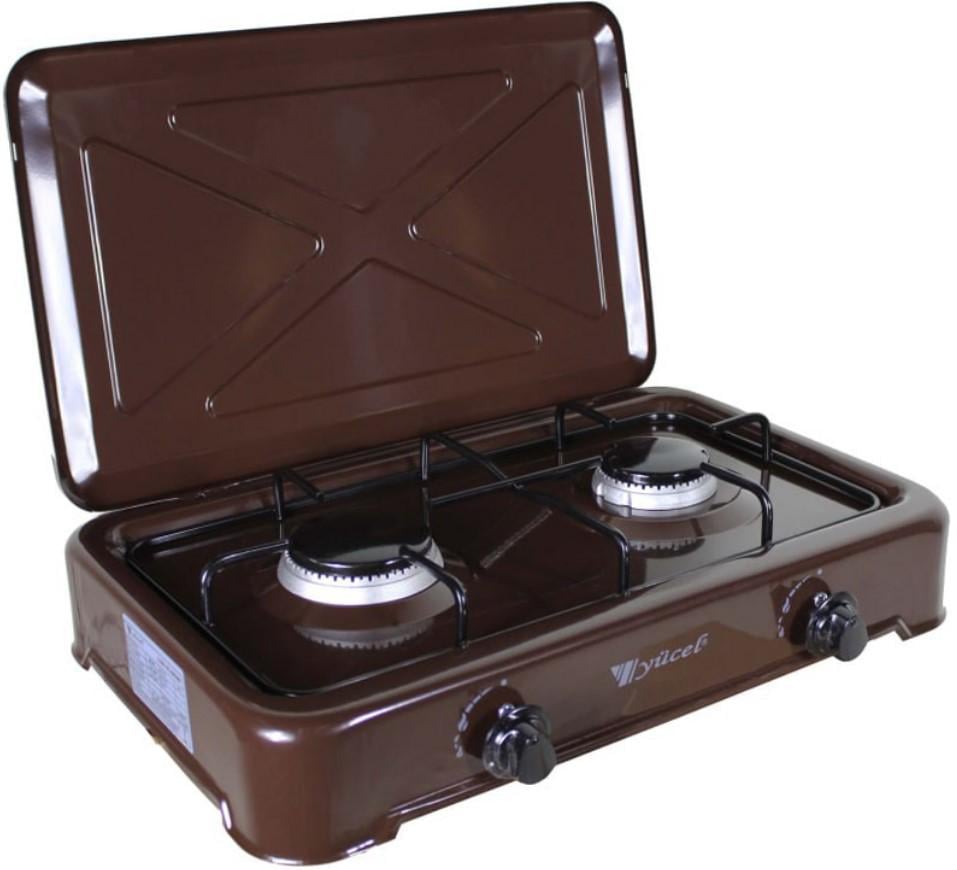 Газова плита Yucel на 2 конфорки з кришкою Коричневий (2104618737)