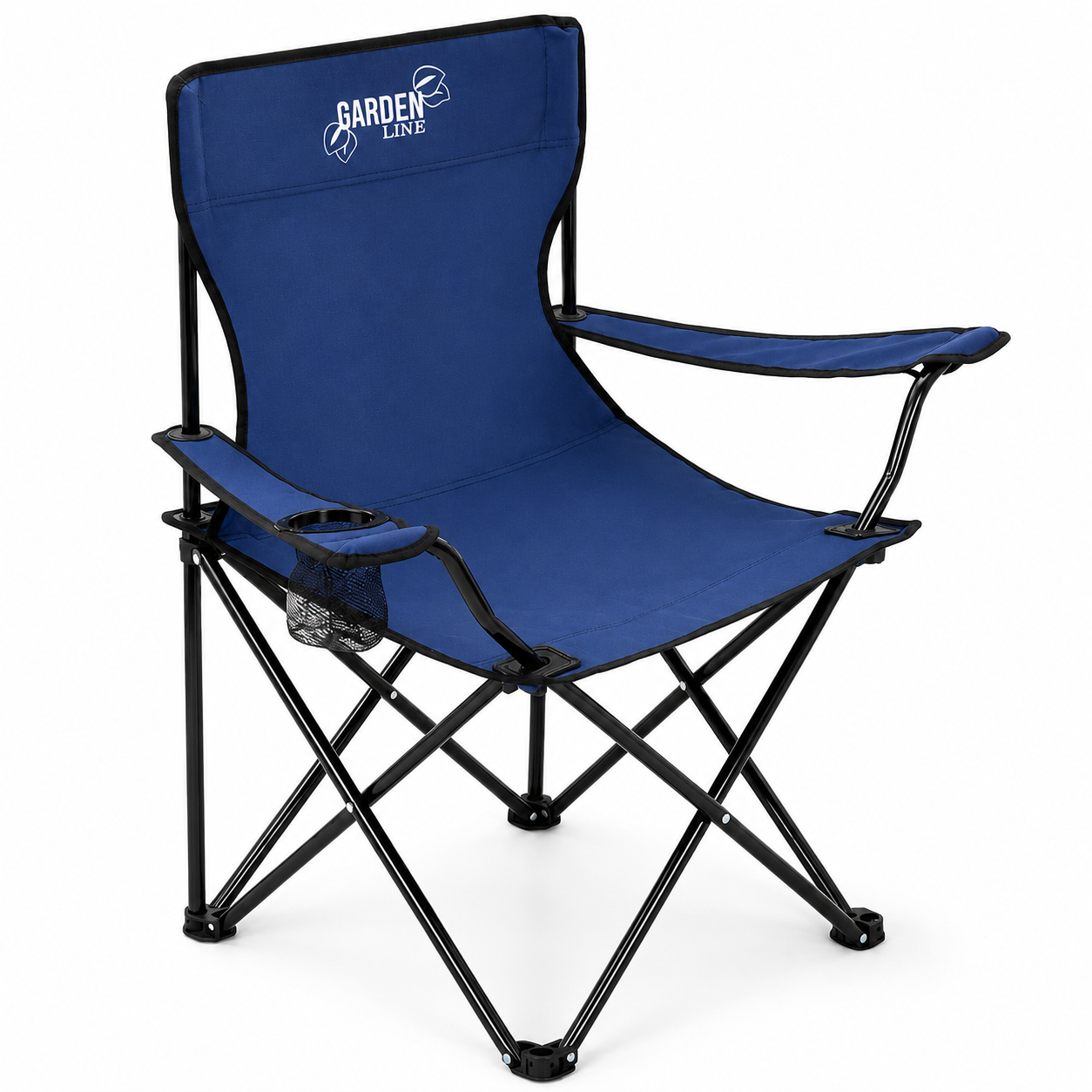 Кресло туристическое сложное GardenLine LEZ7150 Паук 50x50x80 см раскладное для рыбалки и отдыха с подлокотниками Синий