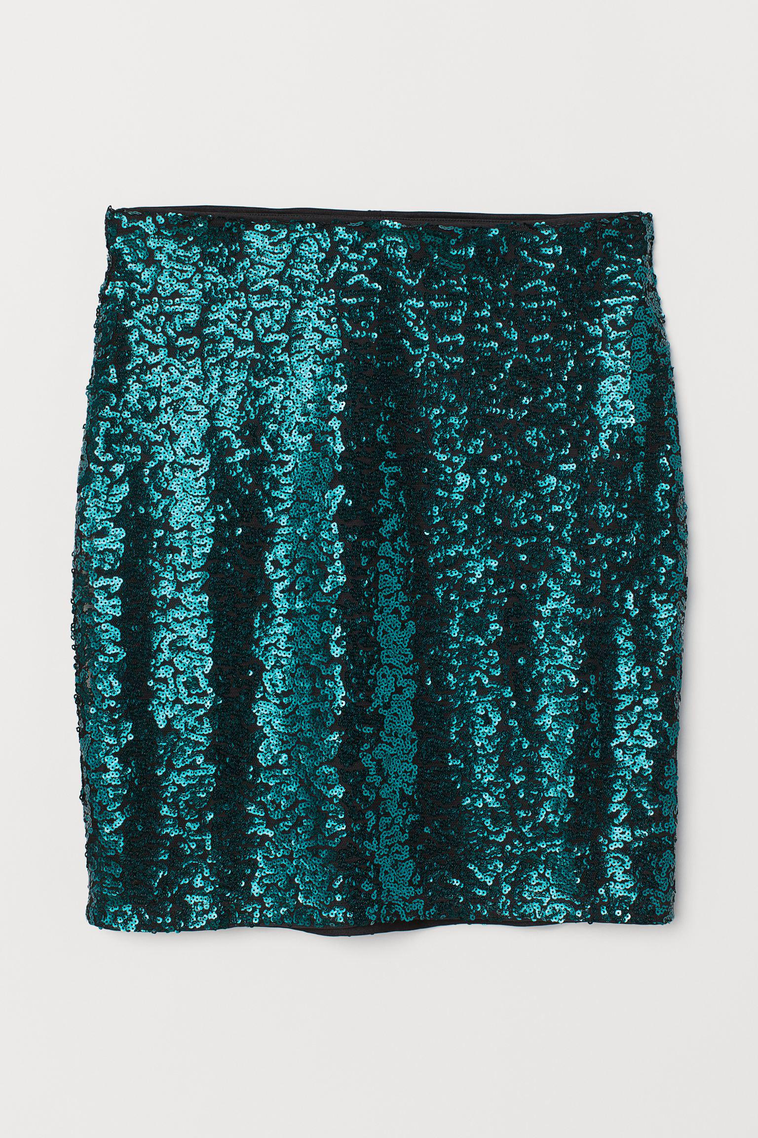 Юбка с пайетками XS блестки Изумрудно-зеленый (6407358RP7)