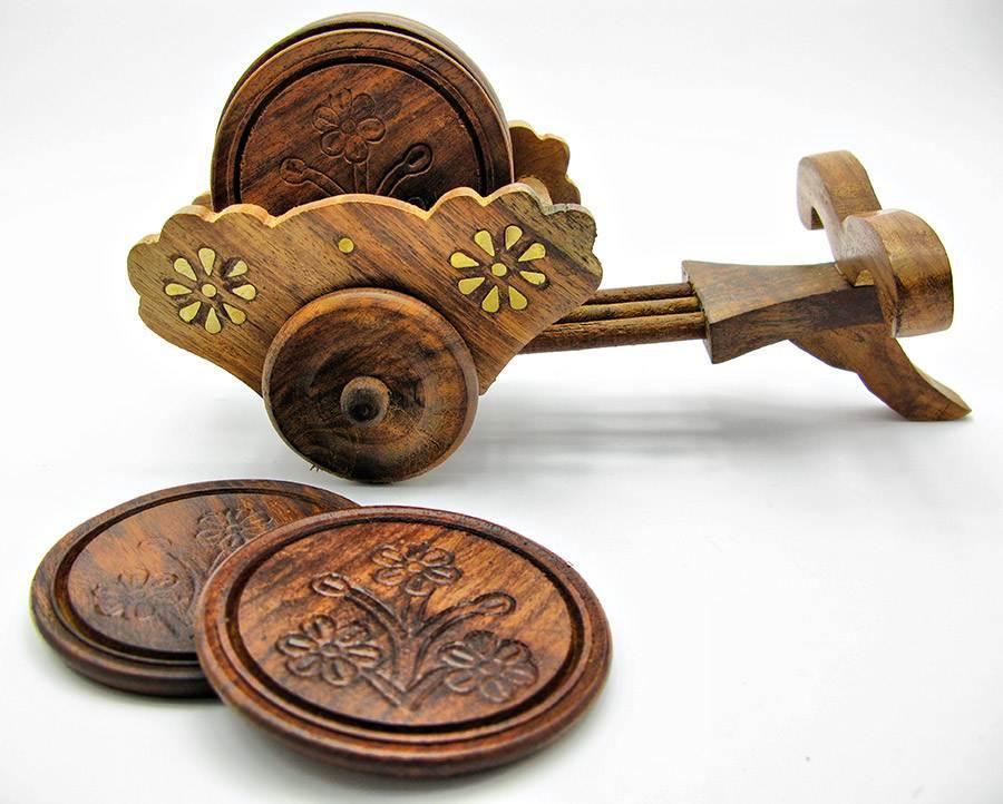 Подстаканник розовое дерево Воз 21х10,5х9 см (22627) - фото 1 Подстаканник розовое дерево Воз 21х10,5х9 см (22627) - фото 1