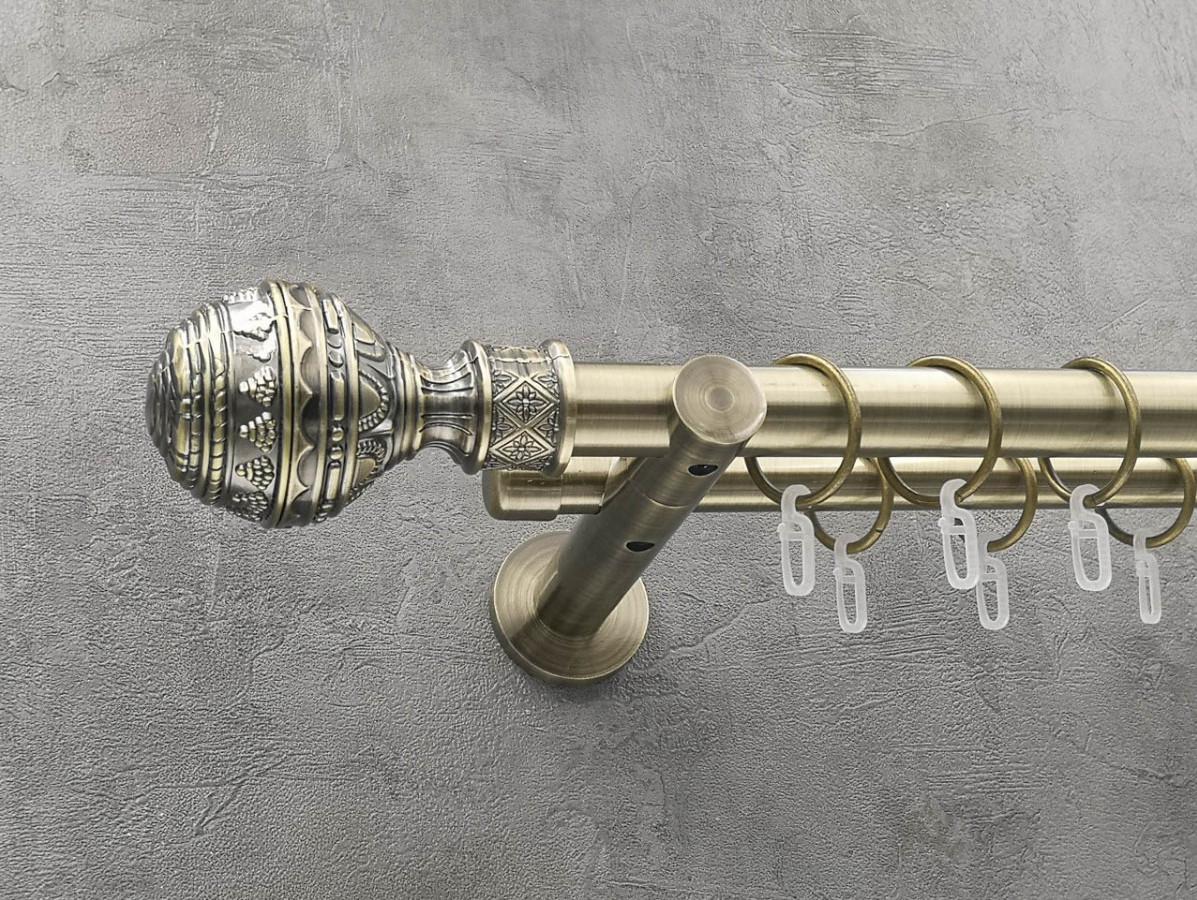 Карниз Quadrum Арабеска гладкая штанга двойной универсальный 25/19 мм 160 см Антик (262045551)