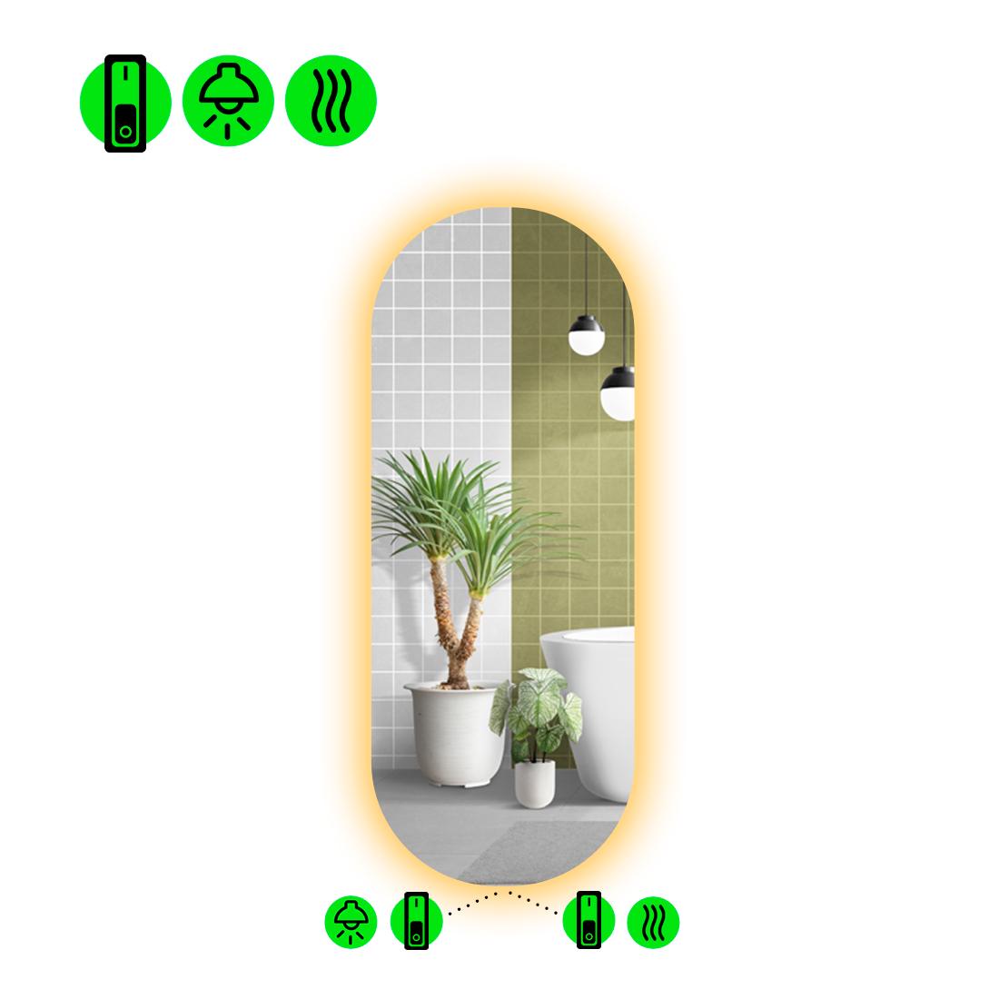 Зеркало с LED подсветкой Portale 2 с подогревом и двумя механическими включателями 200x80 см (Portale2-112)