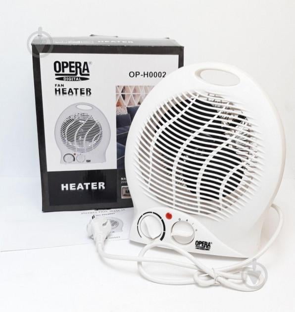 Тепловентилятор портативний електричний Дуйка Opera OP-H0002 Digital Heater 2кВт Білий - фото 3