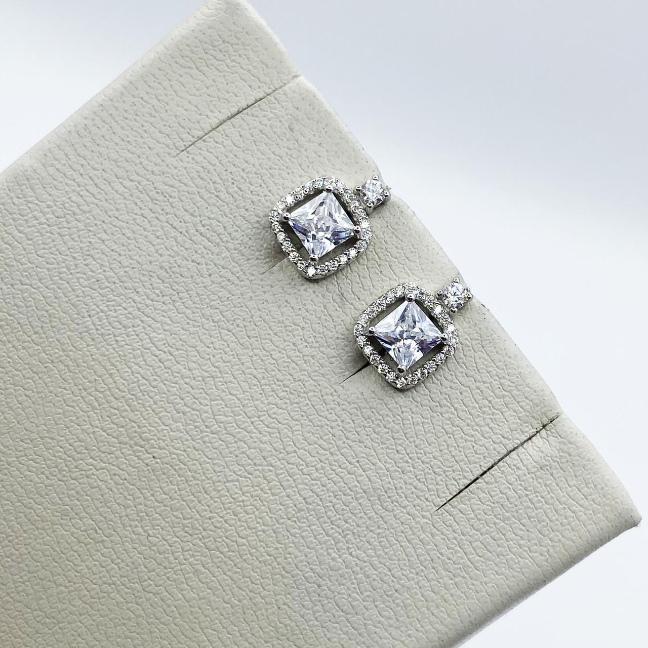 Серьги-пусеты серебряные с кубическим цирконием 1,65 г (2025541747)