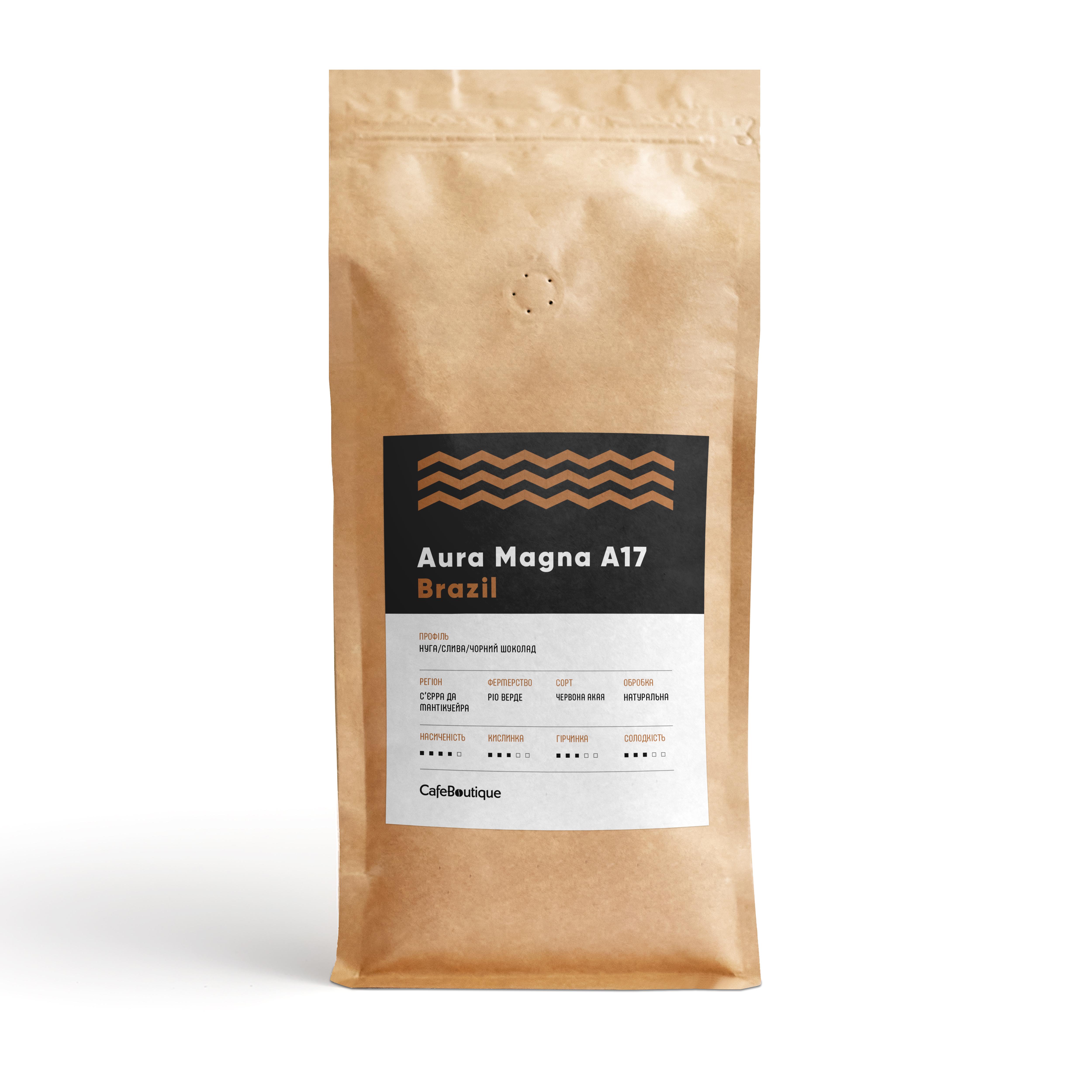 Кофе в зернах свежеобжаренный CafeBoutique Brazil Aura Magna A17 1 кг (7245565)