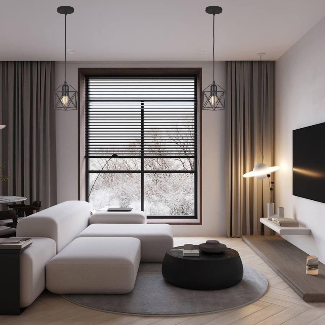 Світильник підвісний фігурний Чорний (56-PR101F-1 ВК) - фото 3 Світильник підвісний фігурний Чорний (56-PR101F-1 ВК) - фото 3