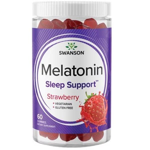 Мелатонін для сну Swanson Melatonin Sleep Support 60 Gummies Strawberry (000019994)