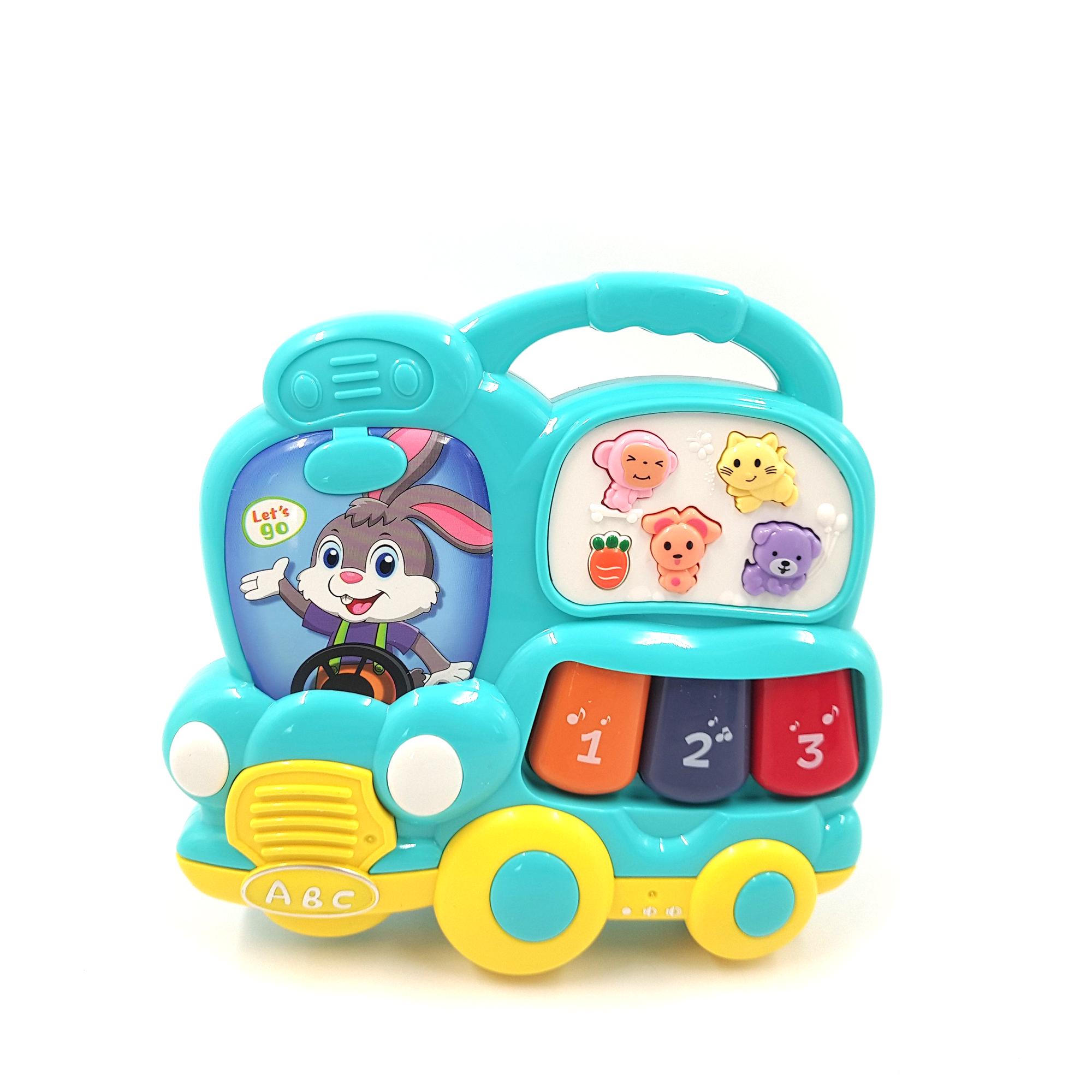 Іграшка розвиваюча музична TK Group Піаніно Паровозік з українською озвучкою Блакитний (116328g)