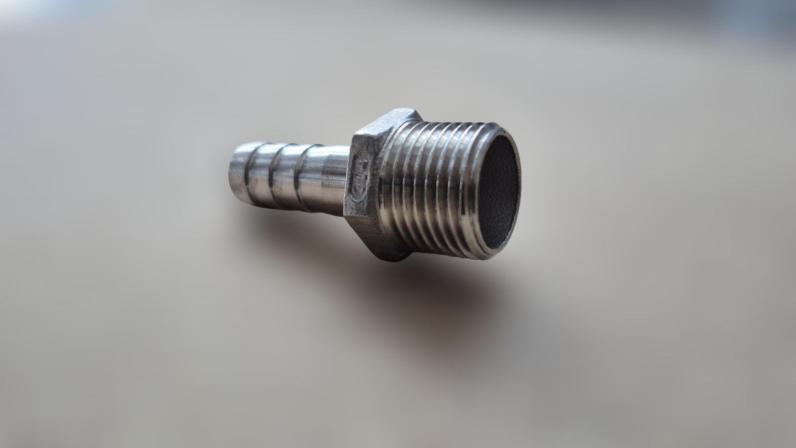 Штуцер шланговый резьбовой DN15 AISI304 BSPP елка н/ж сталь ЗР 12,7 мм 1/2" (29203285) - фото 10