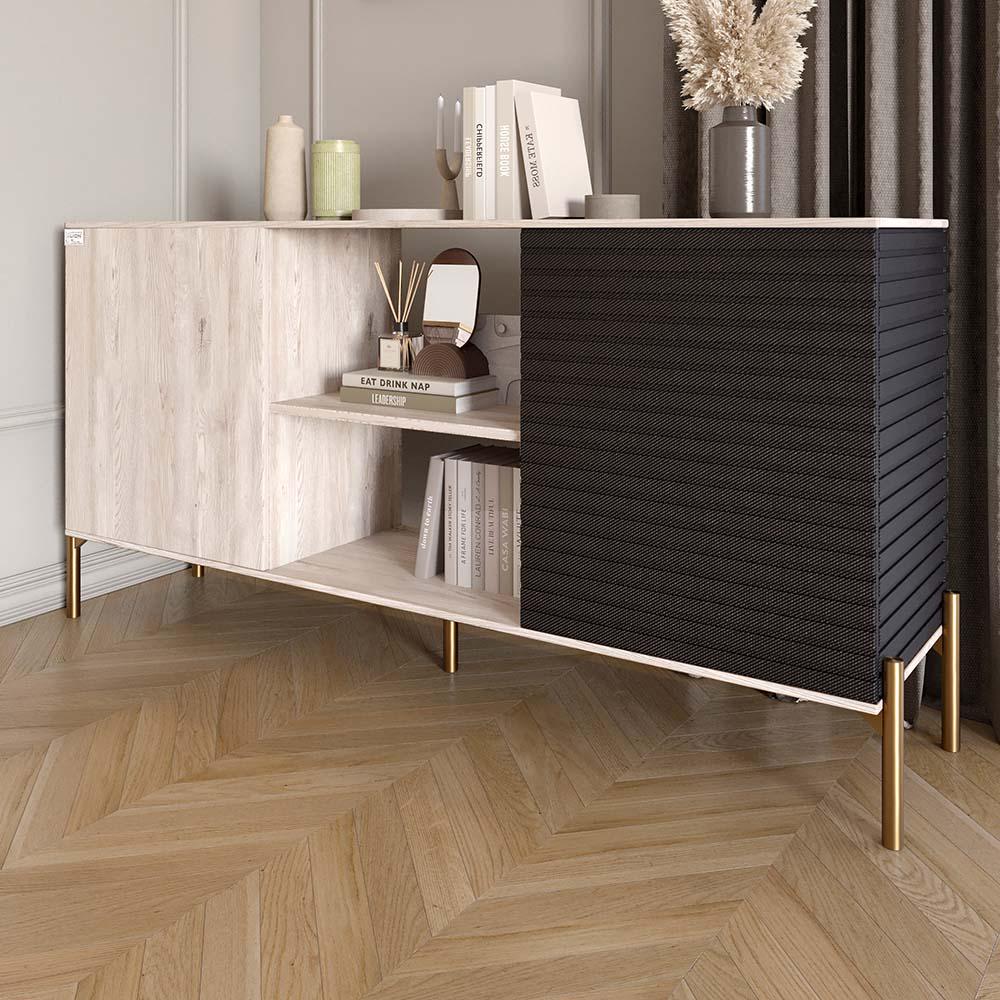 Комод відкритий Lion Грей на золотих металевих ніжках Самоа димчастий/Асфальт (000-000-1986) Комод відкритий Lion Грей на золотих металевих ніжках Самоа димчастий/Асфальт (000-000-1986)