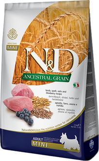 Низкозерновой сухой корм для собак мелких пород Фармина 7 кг N&D LG LAMB & BLUEBERRY ADULT MINI (35097) - фото 2 Низкозерновой сухой корм для собак мелких пород Фармина 7 кг N&D LG LAMB & BLUEBERRY ADULT MINI (35097) - фото 2