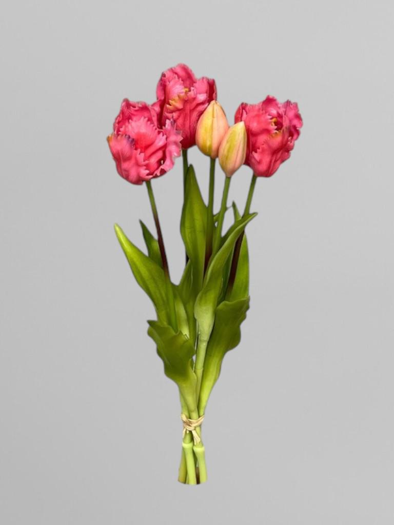 Искусственные тюльпаны в букете 5 шт. 40 см Малиновый (К07049) - фото 2 Искусственные тюльпаны в букете 5 шт. 40 см Малиновый (К07049) - фото 2