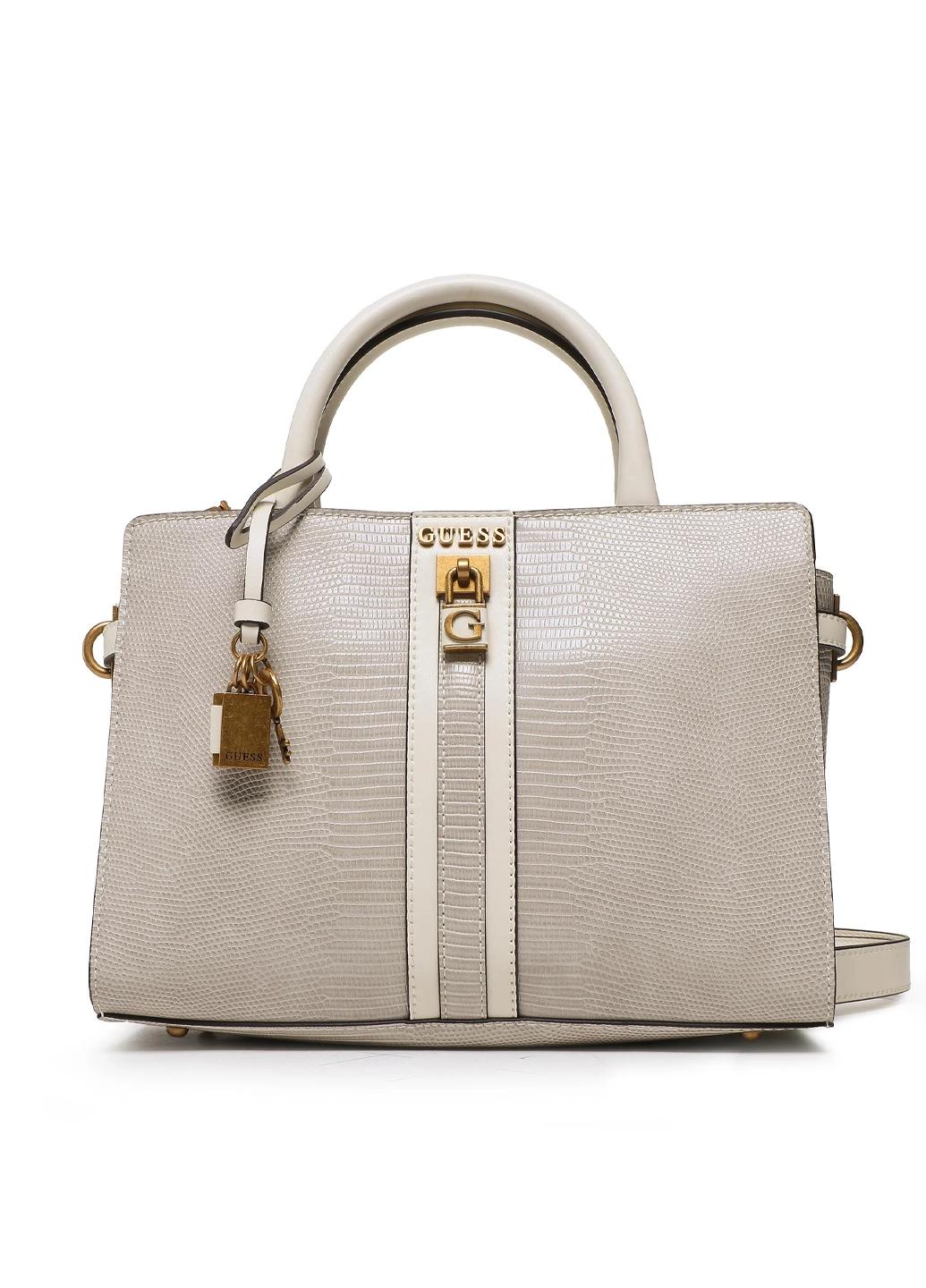 Сумка сетчел жіноча з еко шкіри Guess GINEVRA ELITE SOCIETY SATCHEL HWKB8734060-TAU Сірий