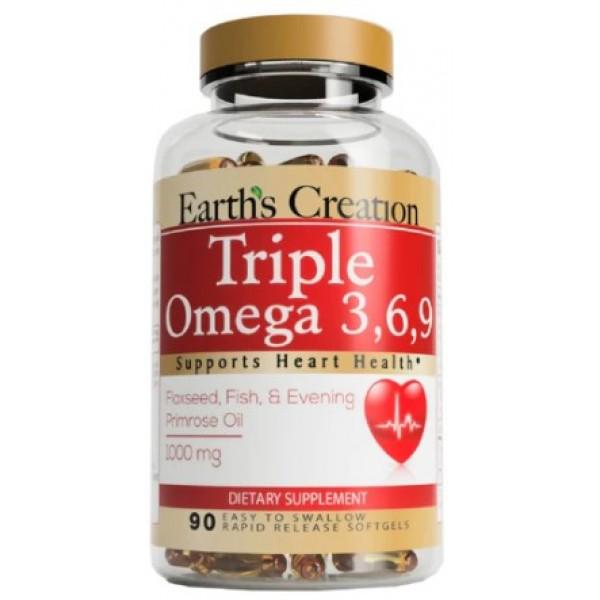 Вітаміни Earth’s Creation Triple Omega 3/6/9 with Primrose 1000 mg 90 softgels (00000038153)