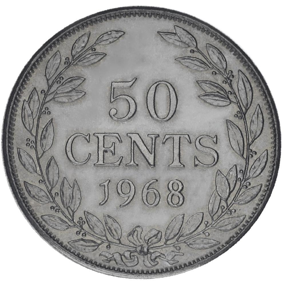Колекційна монета Ліберія 50 центів 1968 AU-UNC (М17537)