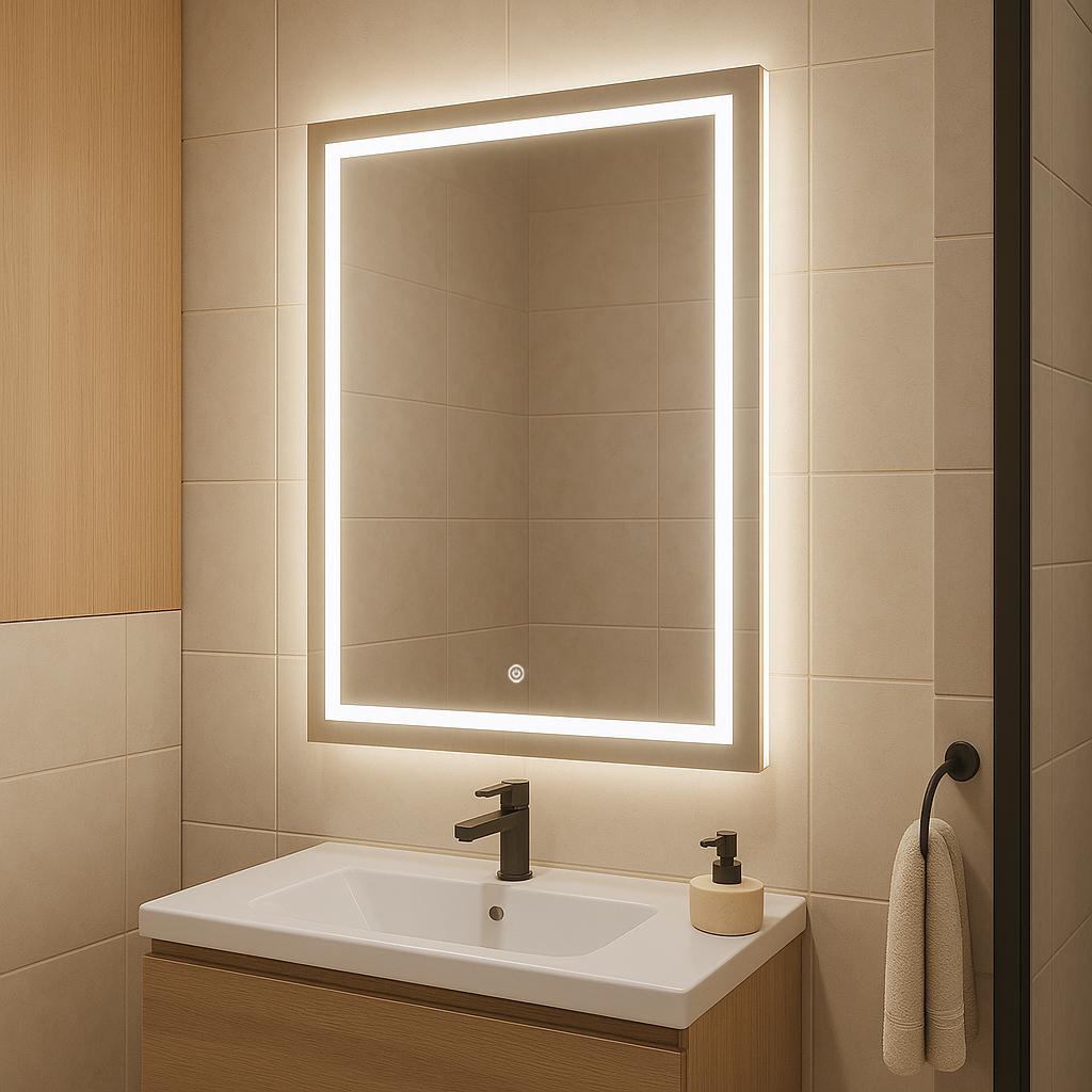 Дзеркало SENAM прямокутне вертикальне фоново-фронтальне підсвічування із сенсорною кнопкою 800х600 мм (PR.FF.V.8.6) Дзеркало SENAM прямокутне вертикальне фоново-фронтальне підсвічування із сенсорною кнопкою 800х600 мм (PR.FF.V.8.6)