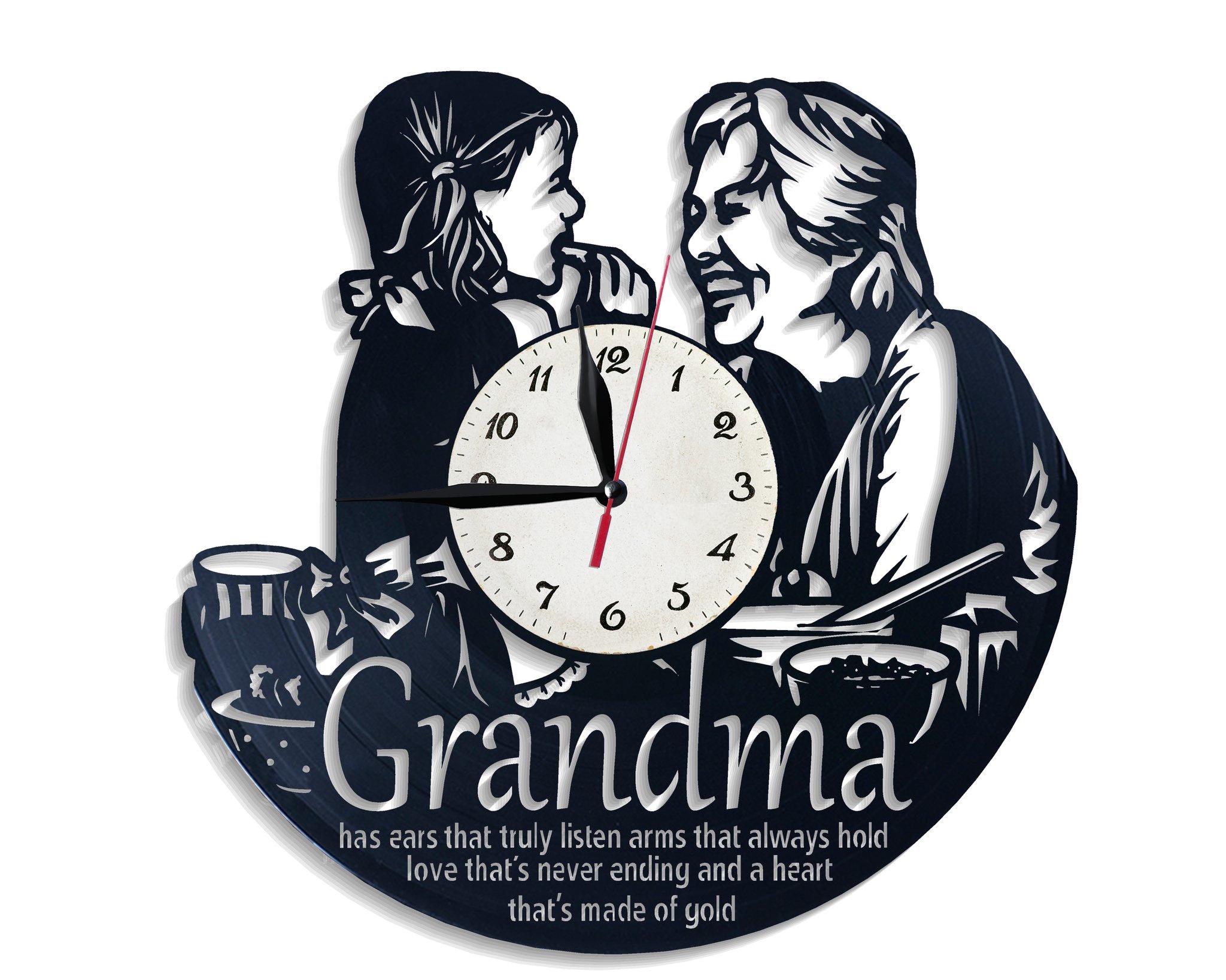 Часы настенные Бабушка 2656 из виниловой пластинки