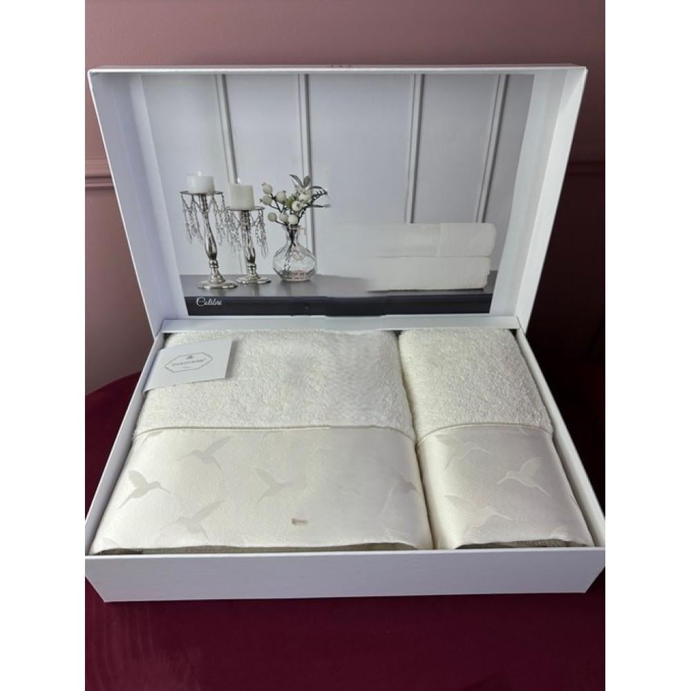 Набор полотенец Tivolyo Home Colibri k.beyaz махра 50x100/75x150 см (2000022283987)
