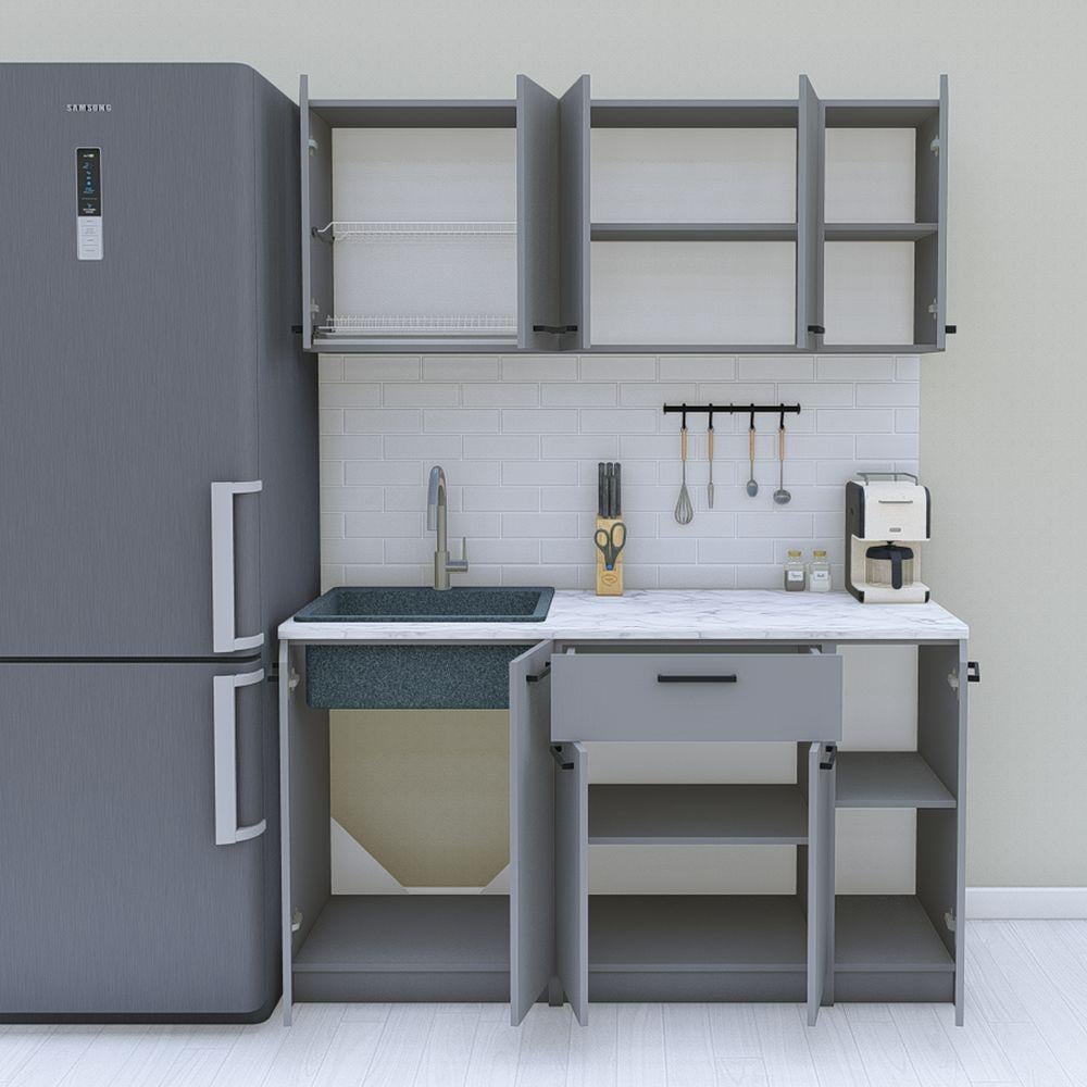 Кухня готовая 1,5 м 150 см Антрацит (МП45а) - фото 2