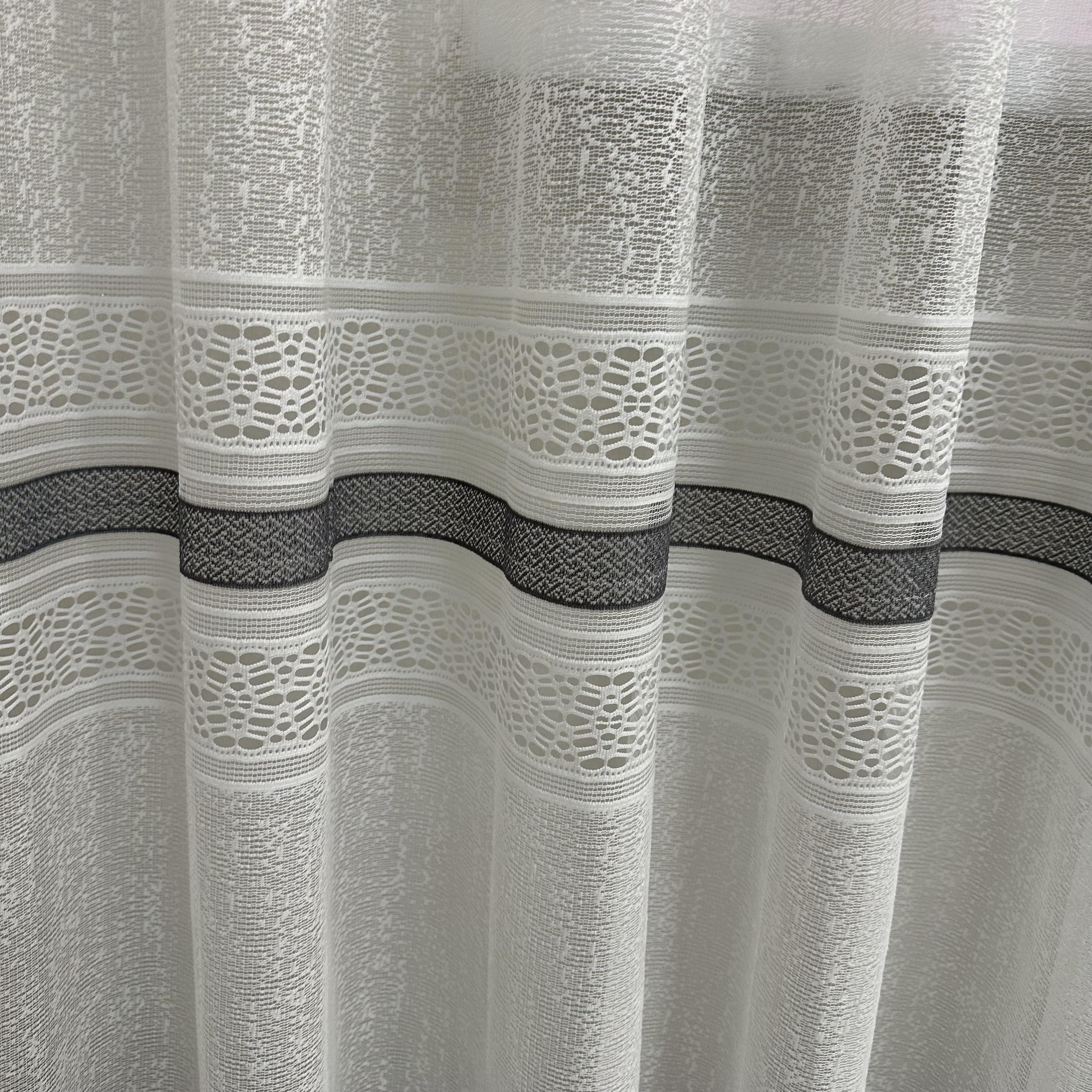 Тюль жаккард готова с узором 300х270 см на тесьме 6 см 2 ряда петель Серый/Белый (ТПС-3) - фото 4 Тюль жаккард готова с узором 300х270 см на тесьме 6 см 2 ряда петель Серый/Белый (ТПС-3) - фото 4
