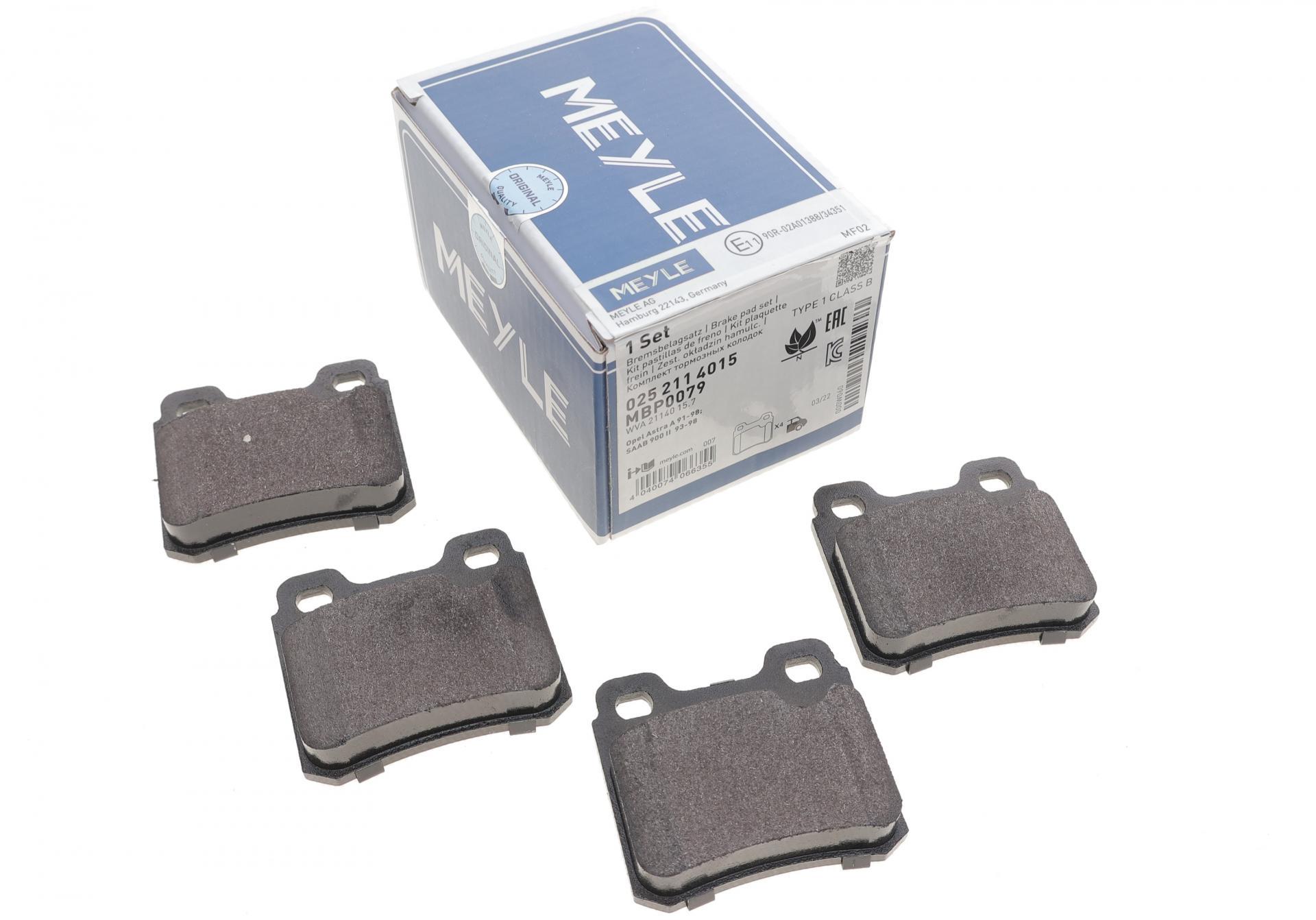Колодки гальмівні задні Meyle для Opel Astra F/Kadet E/Vectra A 1.8-2.0 86-98 (025 211 4015)
