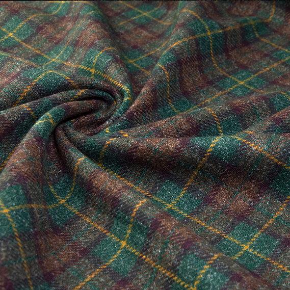 Ткань костюмная IDEIA Клетка 1,5 м Зелено-коричневый (2200004255934)