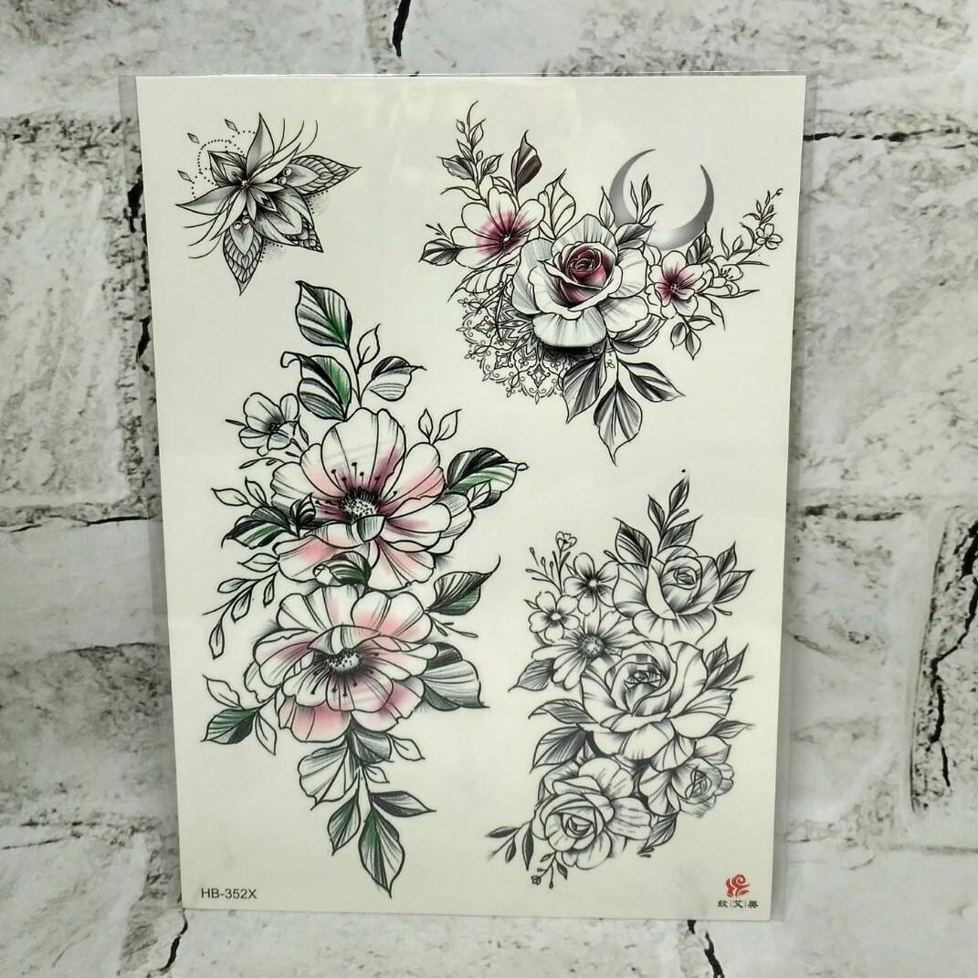 Временные тату Цветы (HB-352X)