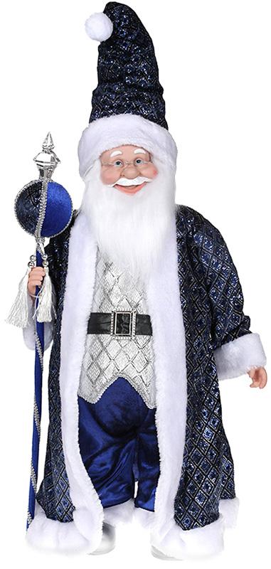Декоративная фигура Санта с посохом музыкальная 60 см Синий (BD-NY14-544)