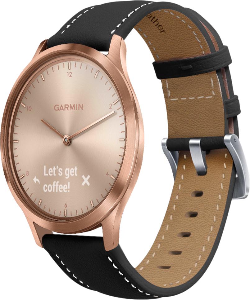 Ремешок кожаный Folsa для Garmin Vivomove HR Black (31512-2B)