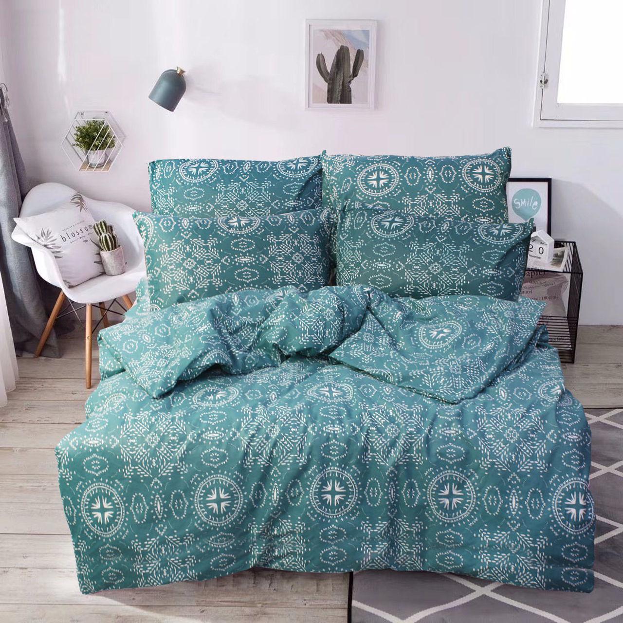 Простирадло на гумці Т0790 180х200 см Зелений/Білий (148968) Простирадло на гумці Т0790 180х200 см Зелений/Білий (148968)