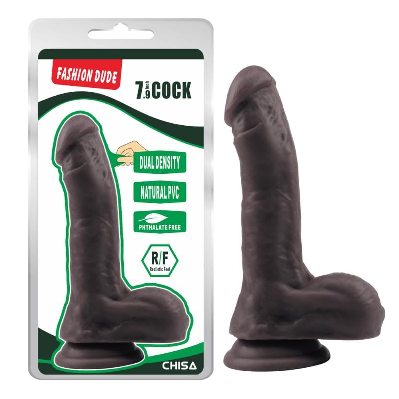 Фаллоимитатор с мошонкой на присоске Fashion Dude 7.9 Inch Коричневый Фаллоимитатор с мошонкой на присоске Fashion Dude 7.9 Inch Коричневый