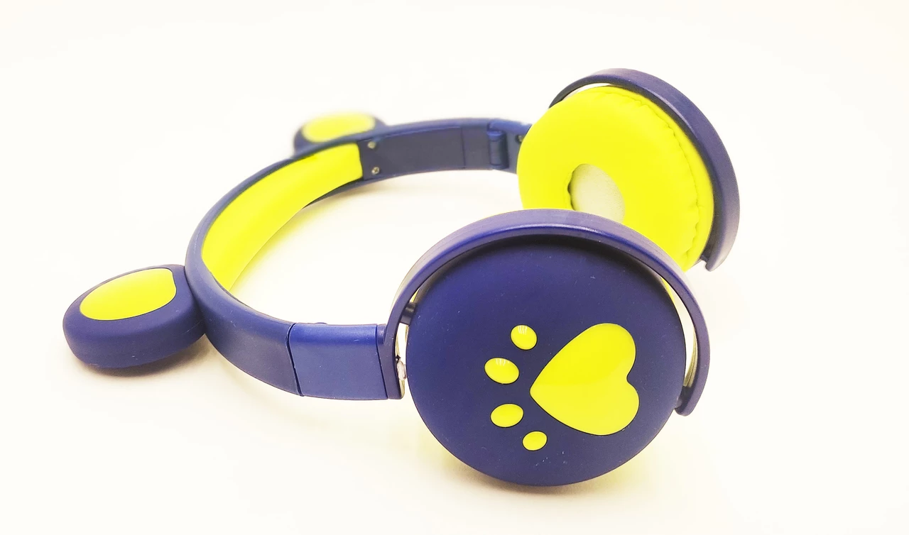 Наушники беспроводные детские ВК-5 с микрофоном с ушками LED Синий (26389236) - фото 4