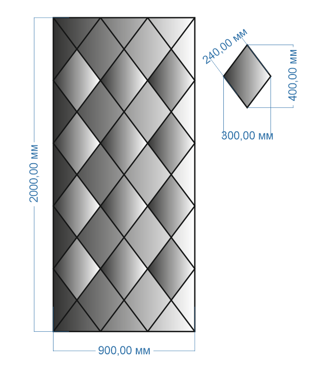 Зеркальная плитка панно 2000х900 мм (123) - фото 2