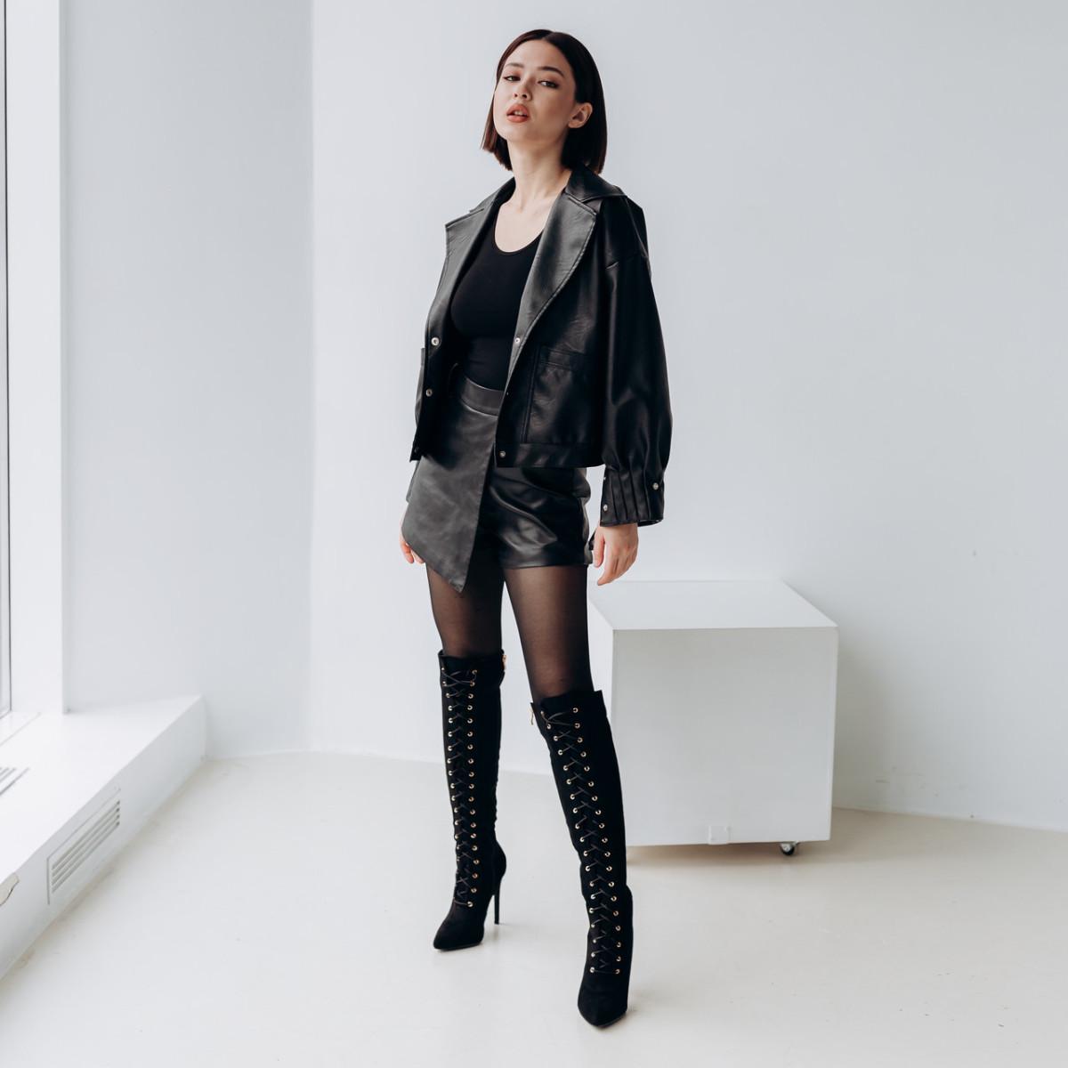 Ботфорти жіночі Fashion р. 37 24 см Чорний (3305) - фото 9 Ботфорти жіночі Fashion р. 37 24 см Чорний (3305) - фото 9