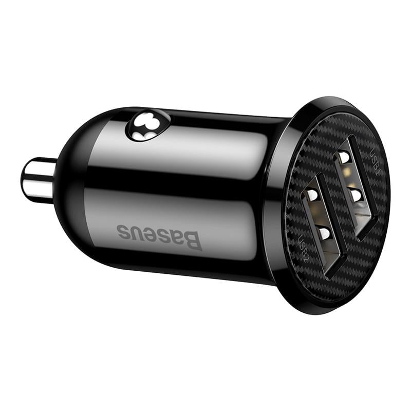 Зарядний пристрій BASEUS автомобільний Grain Pro 2USB 4,8A 24 W Black (CCALLP-01)