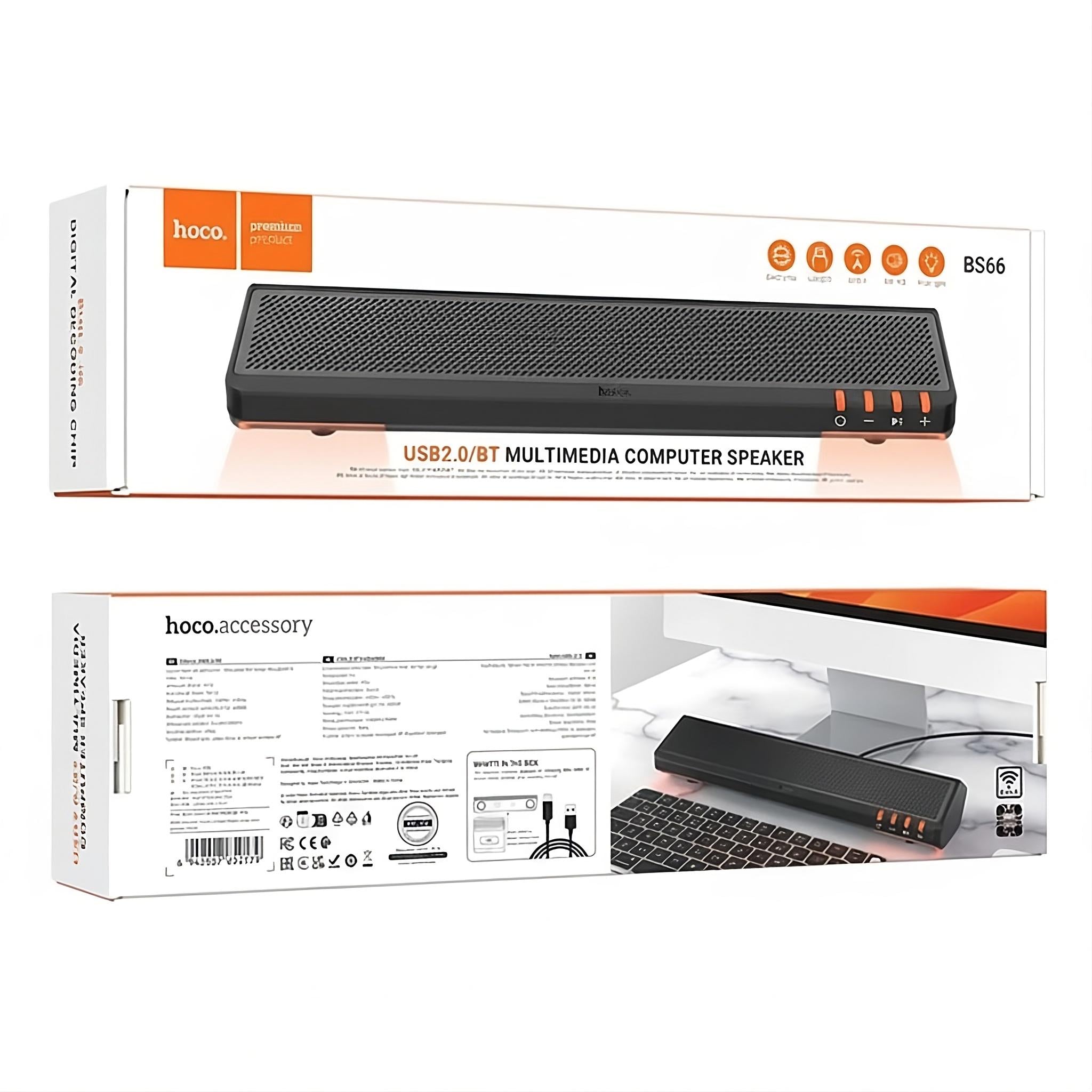 Акустична система Hoco BS66 саундбар Bluetooth 5.4/USB з DAC/RGB LED Чорний (30821459) - фото 2