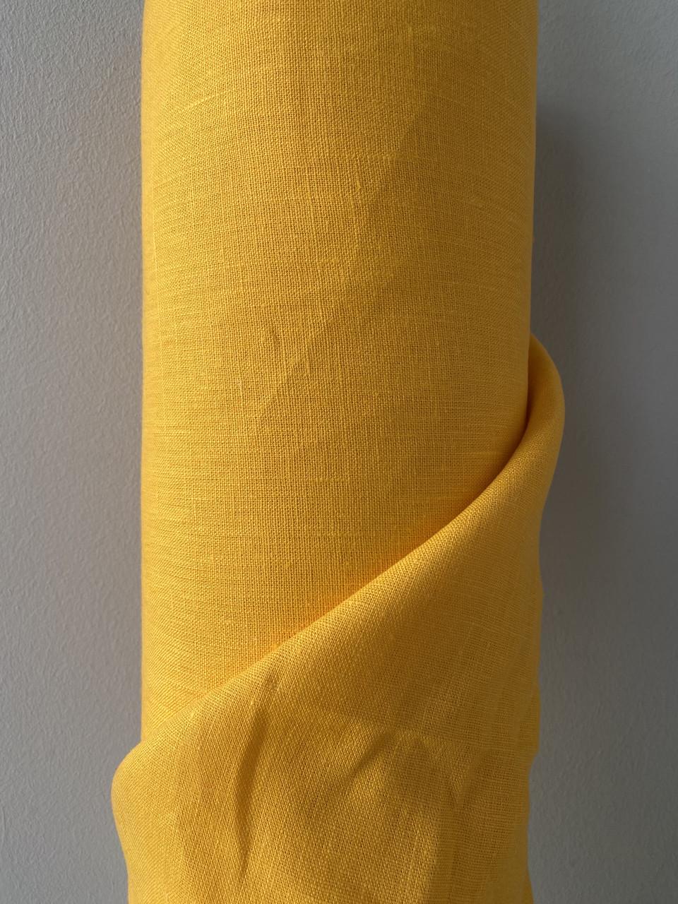 Ткань скатертная LINEN PLUS льняная 145 см 260 Желтый - фото 7