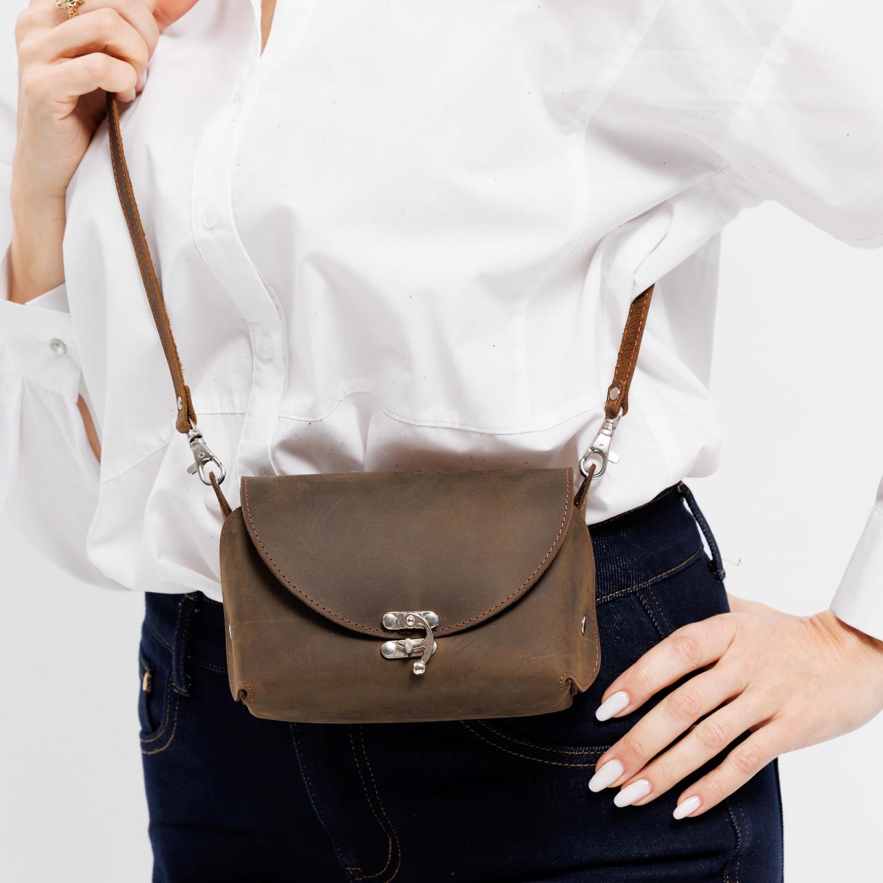 Сумка жіноча шкіряна EDENA Оливковий (Bag-4)