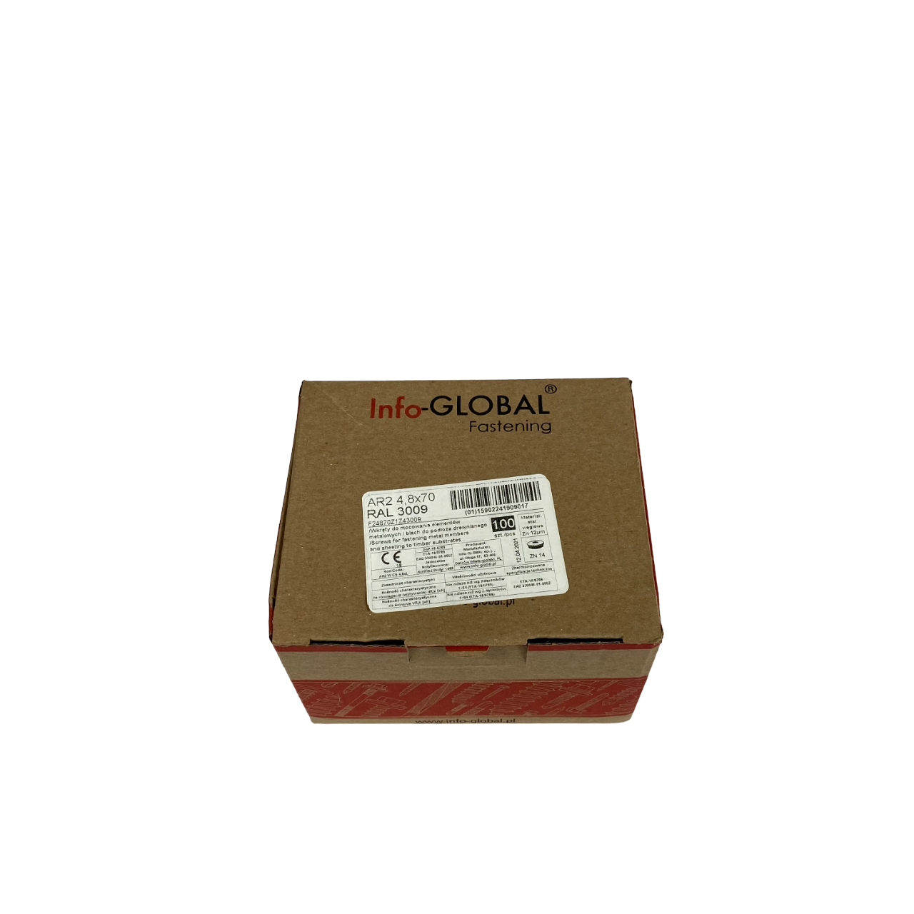 Кровельный саморез Info-Global 4,8×70 мм по дереву с шайбой EPDM (RAL 3009) Кровельный саморез Info-Global 4,8×70 мм по дереву с шайбой EPDM (RAL 3009)