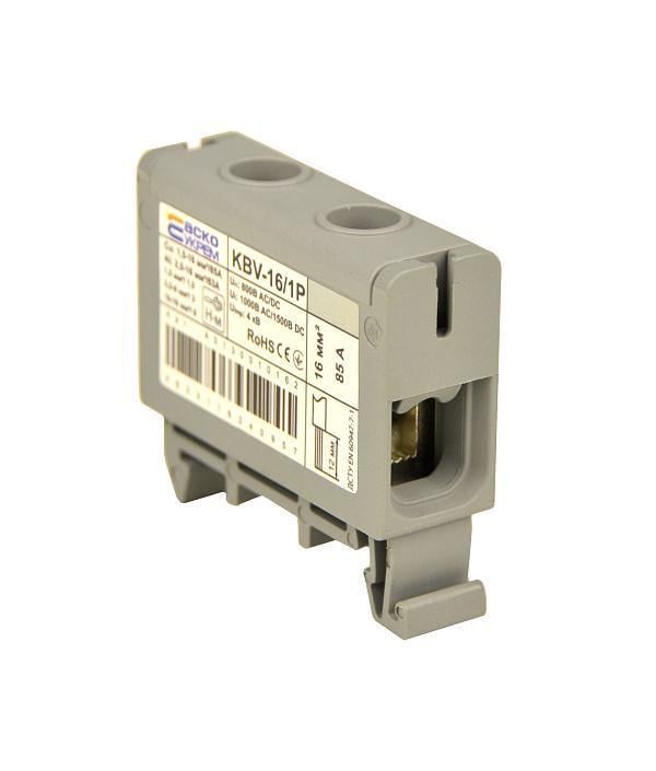 Клема ввідна силова АСКО KBV 1,5-16 мм.кв 85А 1-1 800V AC Сірий (A0130010162)