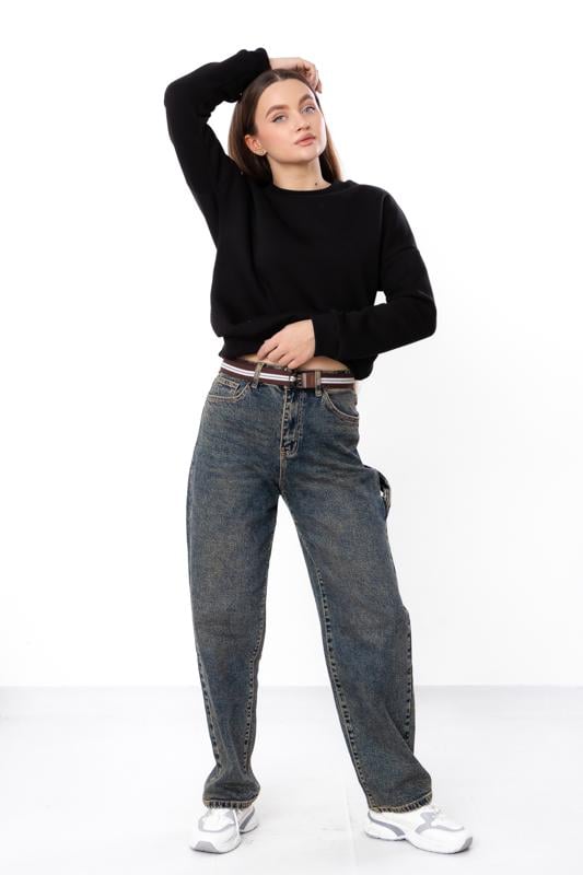 Джинси мом жіночі демісезонні з декоративним ремінцем Носи Своє р. 25 Сірий (17190)