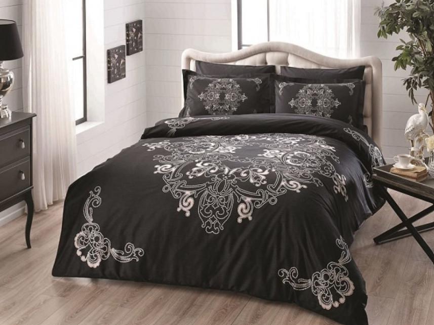 Постельное белье Tac Lumina digital сатин Черный