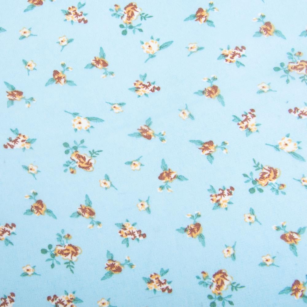 Ткань шифон платяная Розочки 75 г/м2 150 см Голубой (26646)