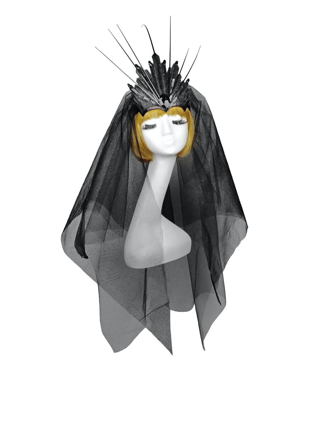 Корона Сияние с фатой (18-1046BLK)