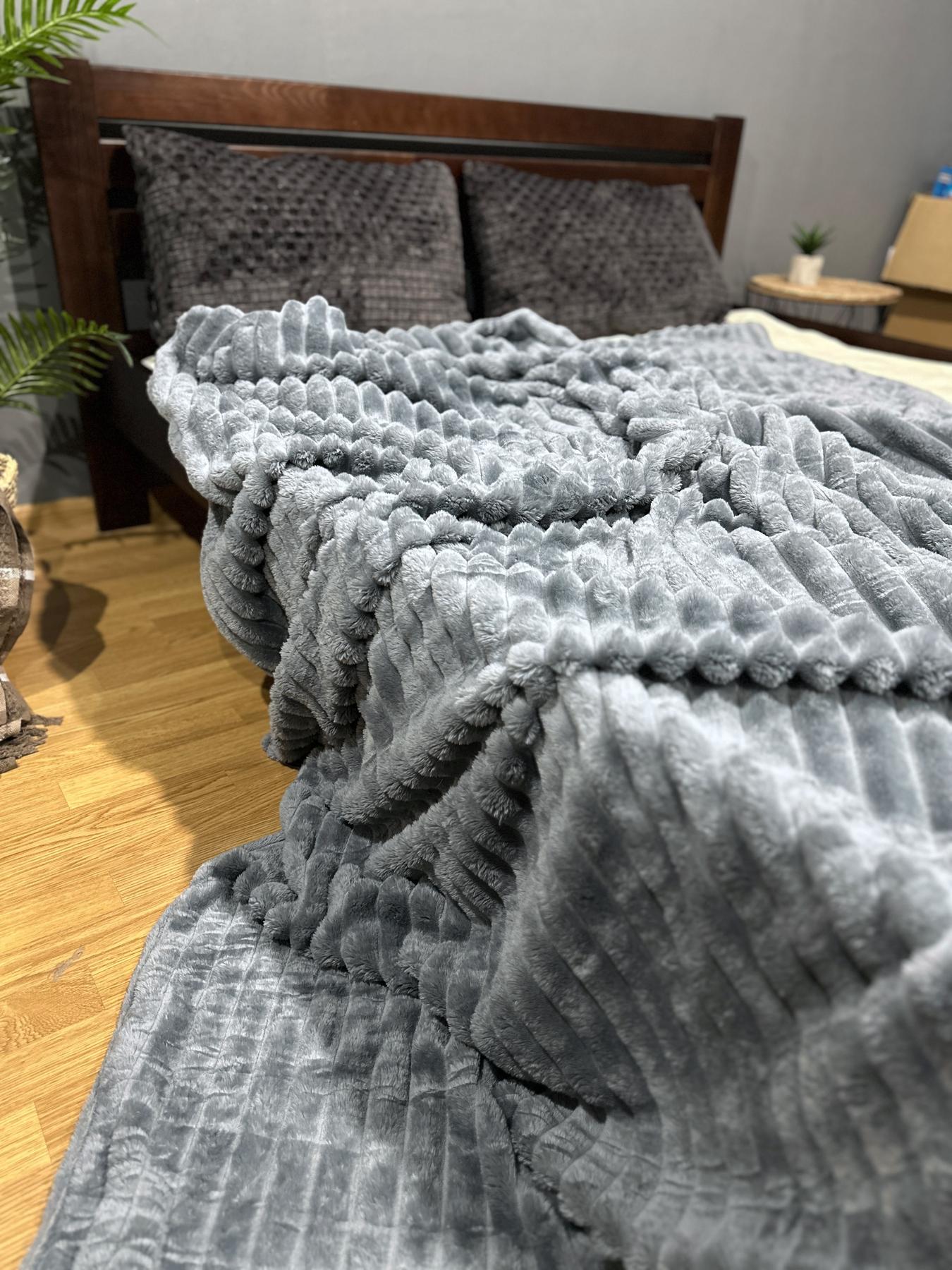 Покривало Королівський шарпей євро 200х220 см Сірий - фото 6 Покривало Королівський шарпей євро 200х220 см Сірий - фото 6