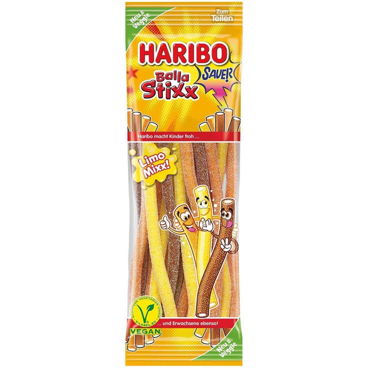 Конфеты Haribo Balla Stixx Limo Mixx sauer vegan 175 г (2345636634)