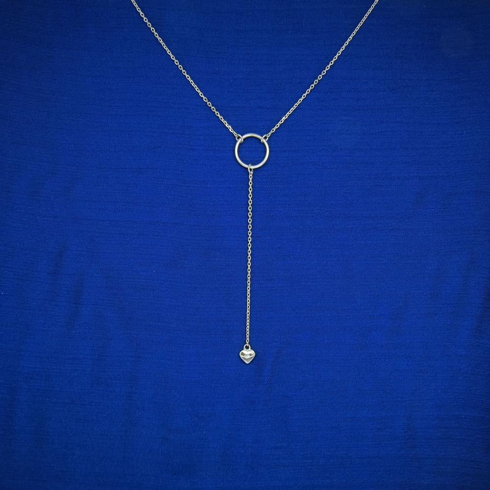 Срібне кольє Коло і сердечко