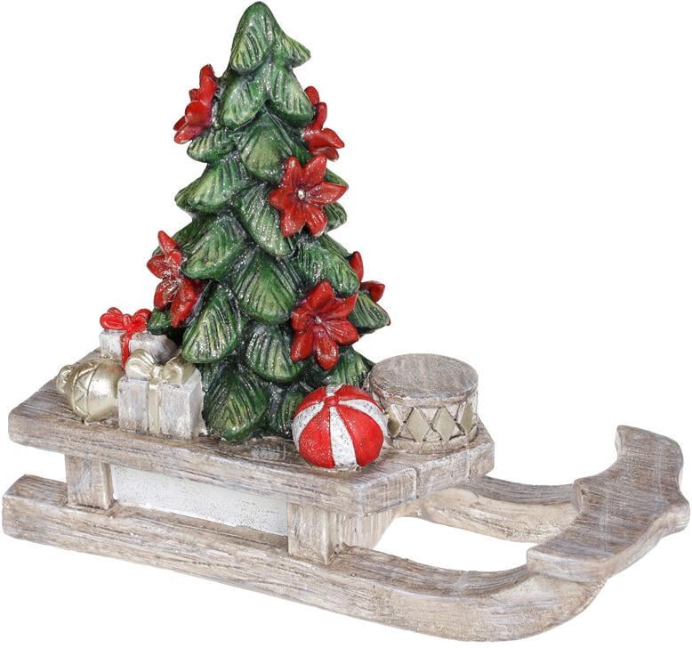 Статуетка декоративна Сані з ялинкою 38х15х31,5 см Статуетка декоративна Сані з ялинкою 38х15х31,5 см